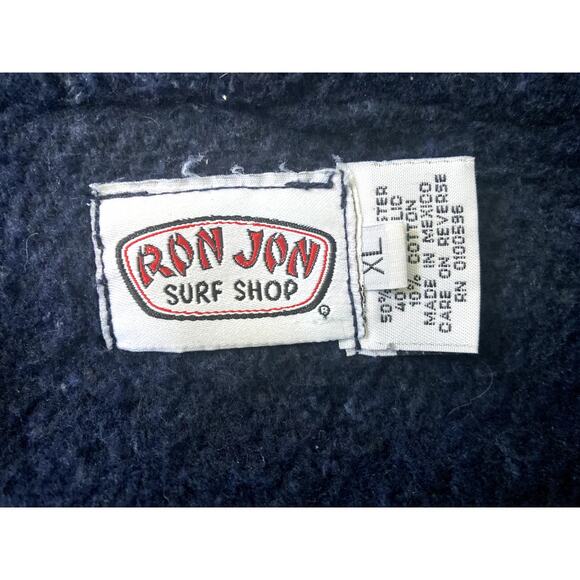 Ron Jon Surf Shop Pullover Men's XL Fleece Heavy Quarter Zip Blue Daytona Beach - Picture 3 of 7